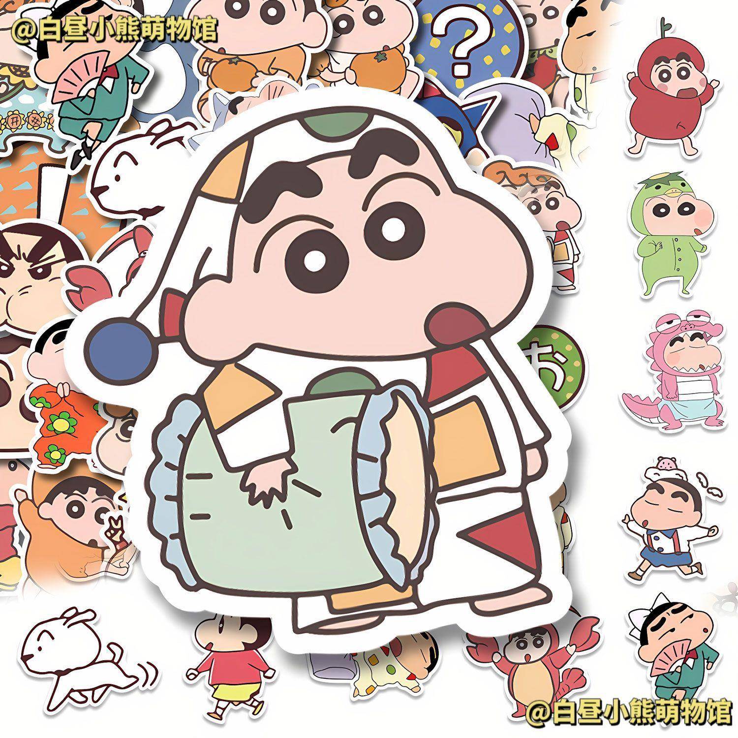 不重复可爱卡通蜡笔小新贴纸搞笑表情包200张ins风防水装饰高颜值