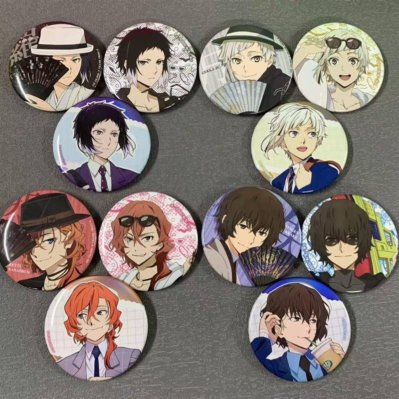现货日谷 文豪野犬系列组合款 太宰治中也芥川中岛吧唧徽章胸针