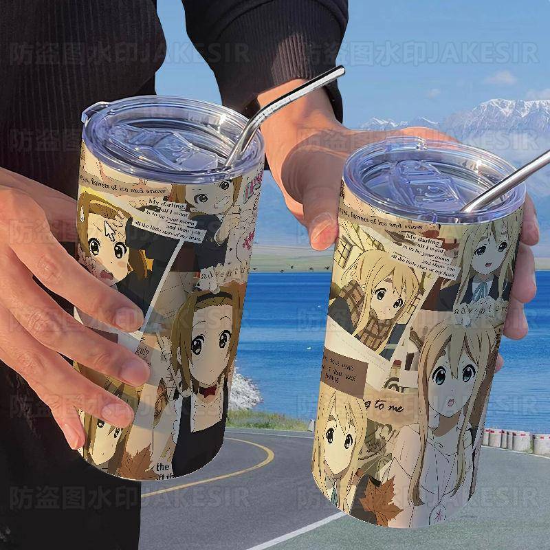 轻音少女动漫保温杯带吸管随手杯咖啡杯ins高颜值便携学生水杯