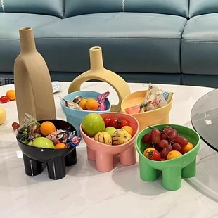 水果盘盆客厅轻奢四脚防摔零食盘88vip会员商品实用小商品好物
