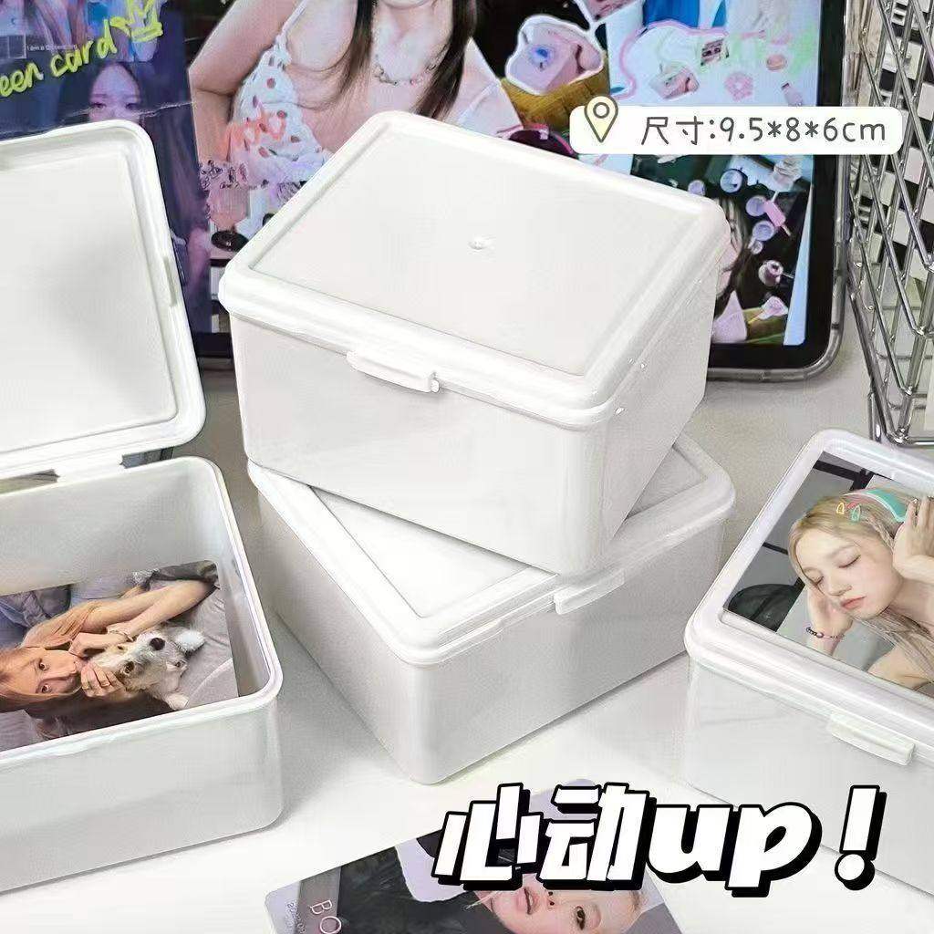 收纳盒桌面ins无印风纯白翻盖式卡片收纳盒卡手账防尘文具整理盒,收纳整理,其他收纳盒,淘宝优惠券,粉丝福利购,淘宝优惠卷