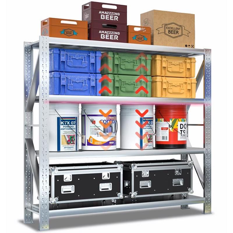 304不锈钢重型仓库仓储货架厨房冷库地下车库多层储物阳台置物架