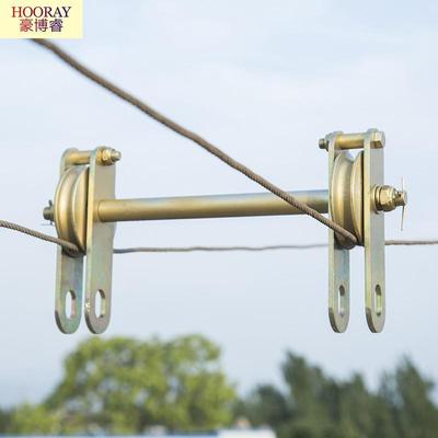 高空溜索户外攀岩横渡滑轮钢缆滑轮溜索滑轮手握式双轴索道滑轮车