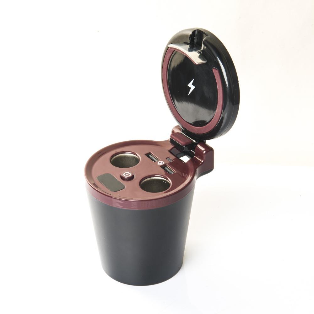 LD01无线快充车充杯充电器车载充电器车充USB点烟口充电压检测