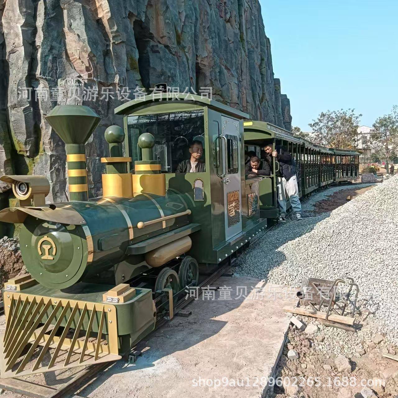 新款景区有轨道大型60人观光火车儿童户外游乐场电动游乐设备车厢