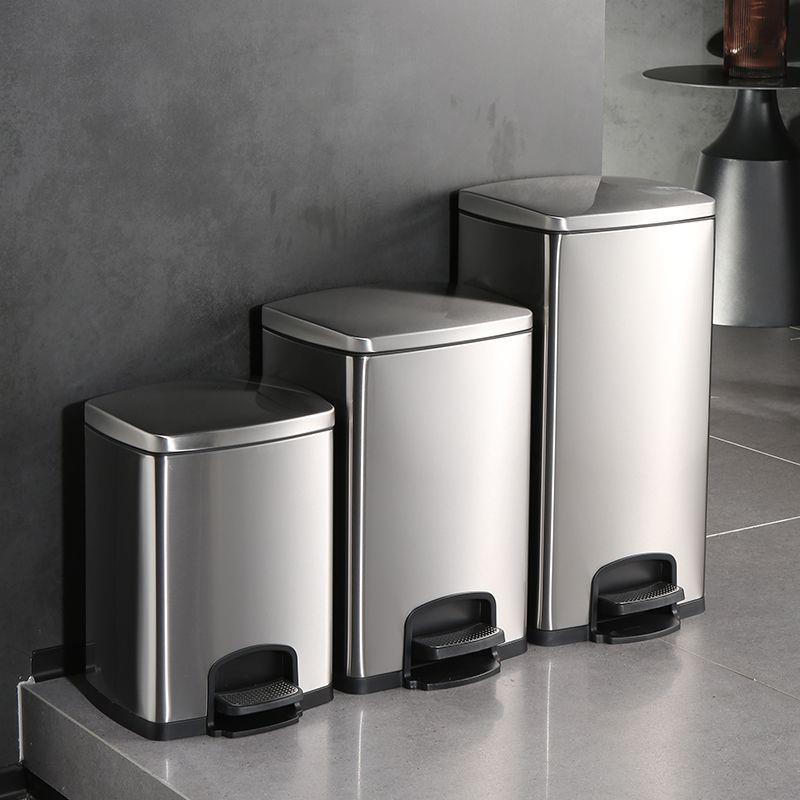 商用厨房垃圾桶家用不锈钢脚踏式客厅加大容量带盖脚踩卫生间商用