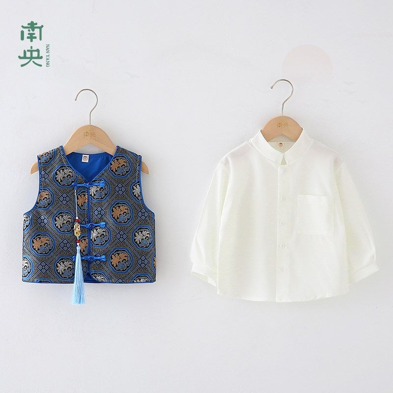 国风男童汉服春秋季宝宝新中式衬衫套装儿童唐装男孩古风三件套,童装/婴儿装/亲子装,唐装,淘宝优惠券,粉丝福利购,淘宝优惠卷