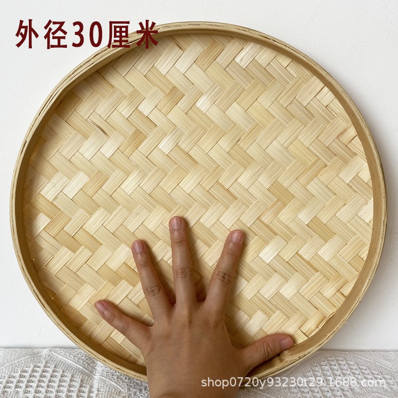 竹筛子圆簸箕幼儿园 跳舞绘画吊顶装饰竹匾竹编竹制品家用晾干货