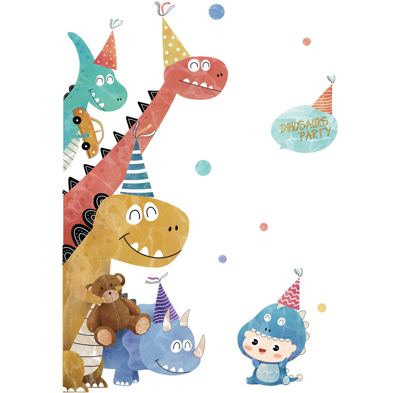 门贴自粘装饰贴纸卡通恐龙墙贴创意温馨儿童房间布置卧室贴画墙纸,家居饰品,软装墙贴,淘宝优惠券,粉丝福利购,淘宝优惠卷