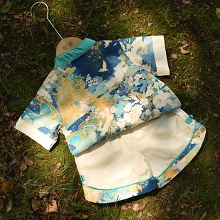 宝宝周岁礼服夏季男童一岁抓周唐装冠衣男宝汉服新中式婴幼儿套装