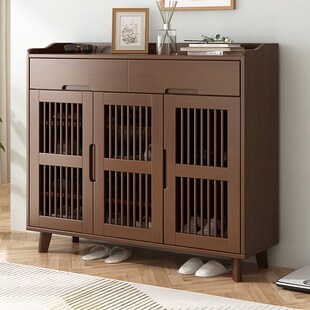 实木鞋柜大容量透气入户门鞋柜客厅玄关柜经济型简约鞋柜家门口用