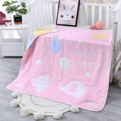 婴儿纯棉八8层纱布毛巾被新生秋冬加厚儿童空调盖毯幼儿园午睡毯