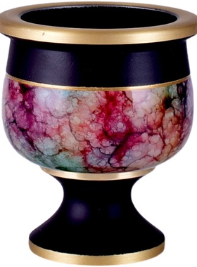 铜酒杯纯铜高脚高温烤漆彩绘高脚供杯家用供奉拜神财神土地公茶杯