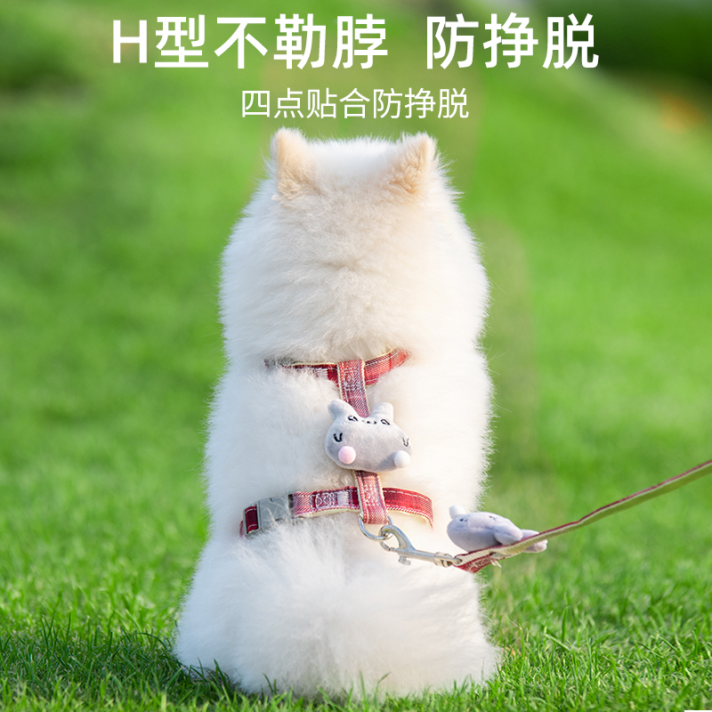 猫咪牵引绳防挣脱遛猫绳外出专用背带链子宠物工字型猫绳子小型犬