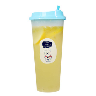 90口径塑料奶茶杯子一次从带盖加厚磨砂注塑杯700定制饮品打包杯