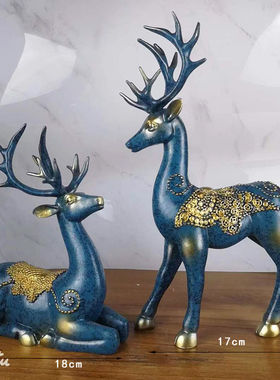 招财鹿摆件家居办公室内客厅玄关电视酒柜装饰品桌面工艺礼品摆饰