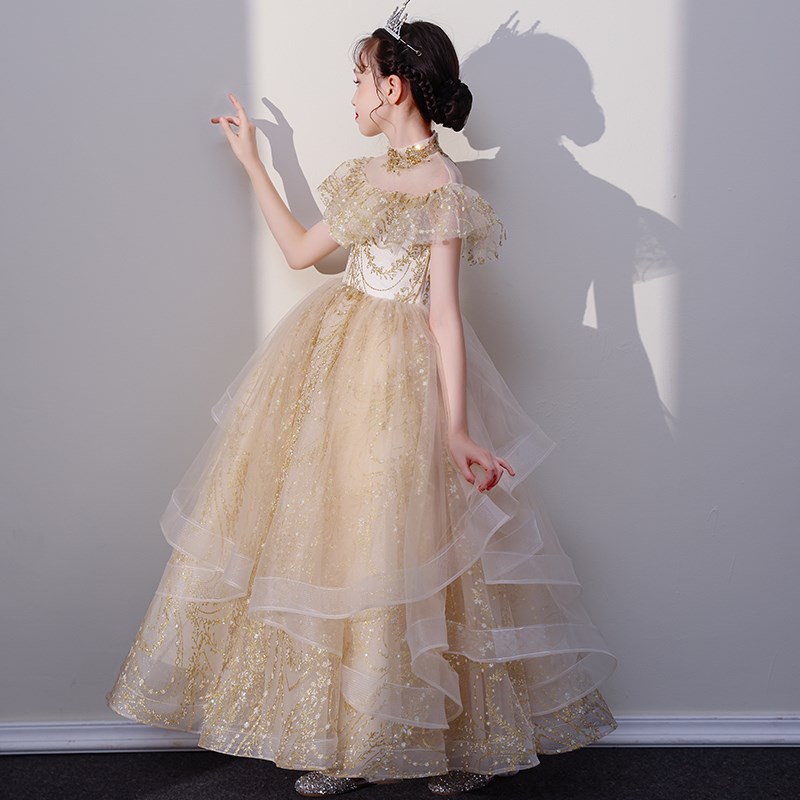 女童夏季高端礼服裙六一儿童节主持人舞台演出服小女孩生日公主裙