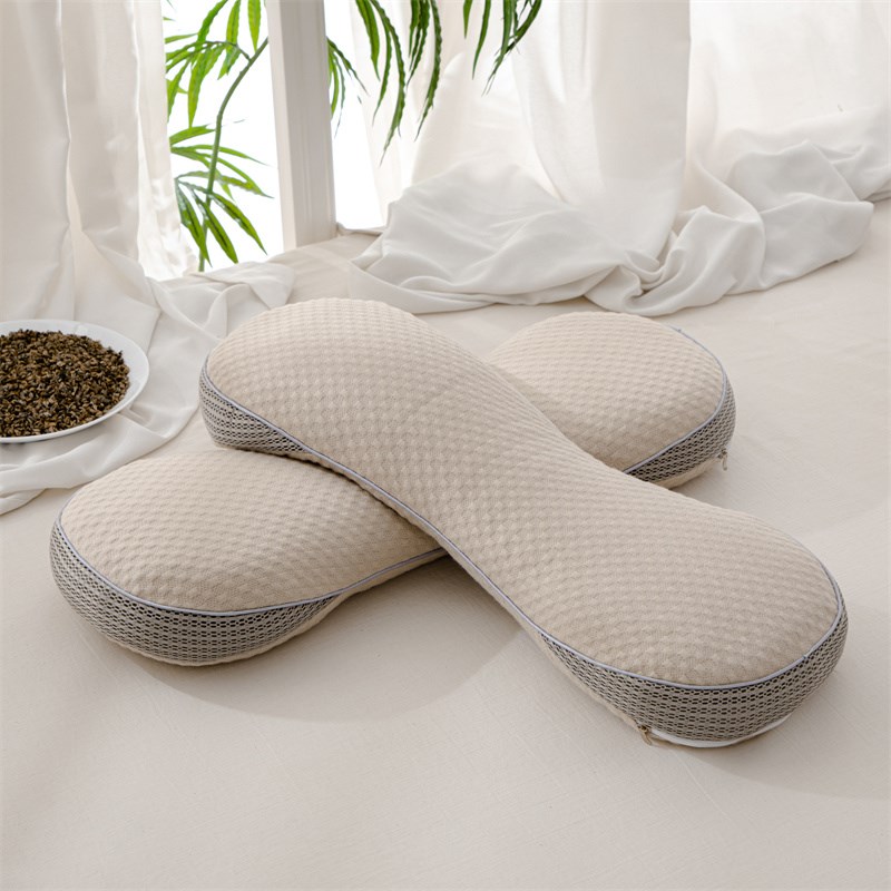 全棉荞麦皮骨型枕头枕芯护颈椎助睡眠专用侧睡硬整头家用单人一对