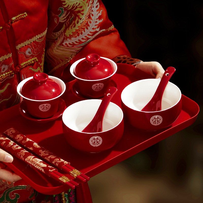 喜碗婚礼敬茶杯结婚筷改口敬酒碗套装女方陪嫁婚庆用品中式碗筷勺,节庆用品/礼品,喜碗/敬茶杯,淘宝优惠券,粉丝福利购,淘宝优惠卷