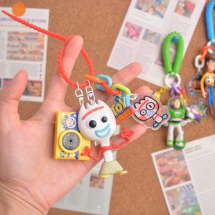 玩具总动员胡迪巴斯光年钥匙扣叉子包包挂件车钥匙门禁卡扣吊饰