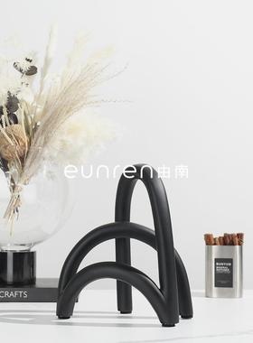 简约现代几何图形拱形软装饰品样板房间家居客厅玄关电视柜艺术摆