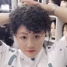 中老年女士头顶补发块蓬松长短卷发送妈妈遮白发真发补发片