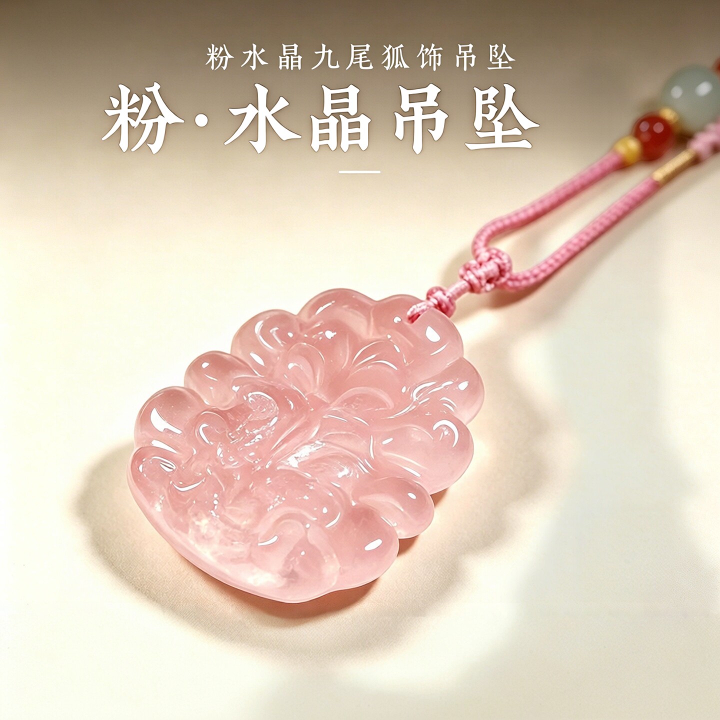 普陀山文创水晶狐狸吊坠