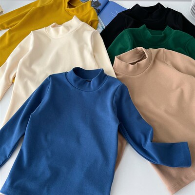 亲子 自留~男童半高领打底衫中大童德绒保暖上衣儿童长袖加厚秋衣