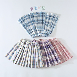 女童夏装JK裙儿童春装制服身裙套装短裙夏季裙子格子裙学生百褶裙