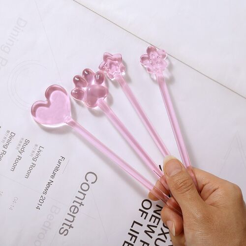 VIANNA丨可爱CUTE搅拌棒玻璃搅拌勺果汁牛奶引流调酒棒装饰礼品