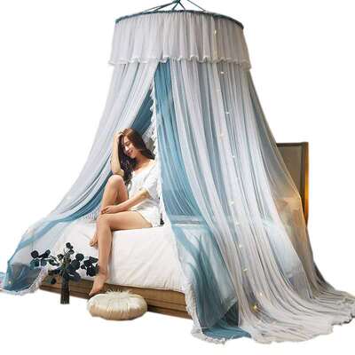 圆顶蚊帐1.8m吊顶1.5m床公主宫廷公主风防蚊罩帐床家用免安装2米
