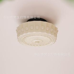全光谱法式中古餐厅吸顶灯老上海复古民灯洋房灯奶油风卧室过道灯