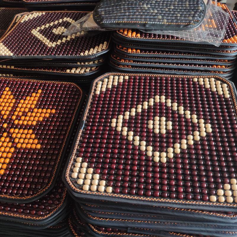 夏季汽车坐垫 方垫无靠背木珠垫子 夏天透气木珠坐垫硅胶防滑