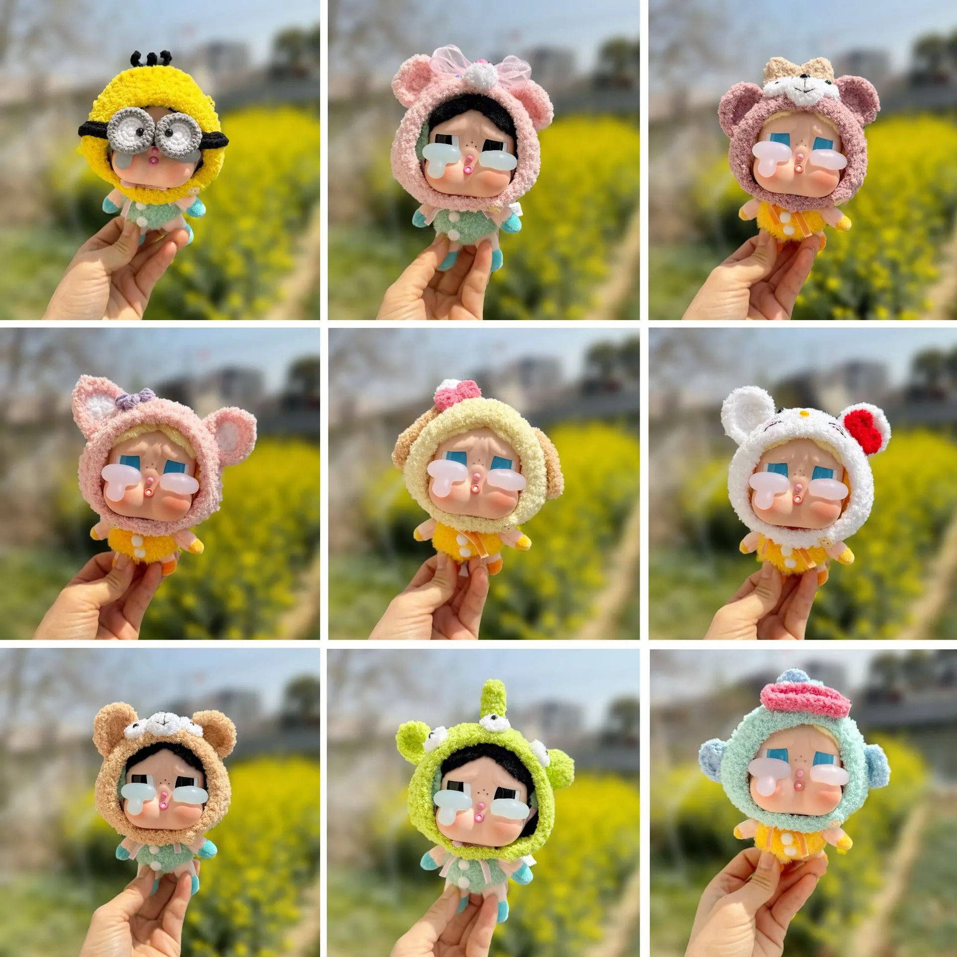 爆款CRYBABY眼泪工厂系列搪胶脸毛绒盲盒潮流挂件