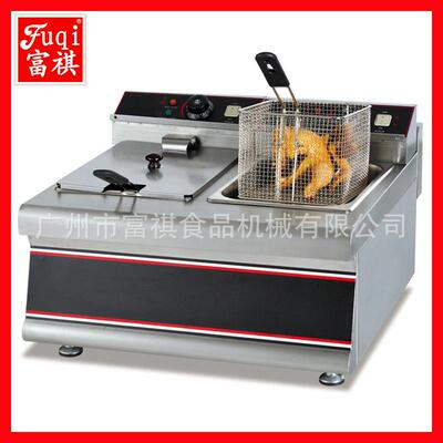 DF-685台式双缸双筛油炸锅不锈钢商用厨房设备8L容量电炸锅