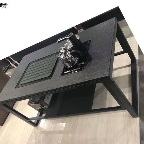 办公铮舍一整套家具 会客接待优质功夫 火烧石面茶几13米双层