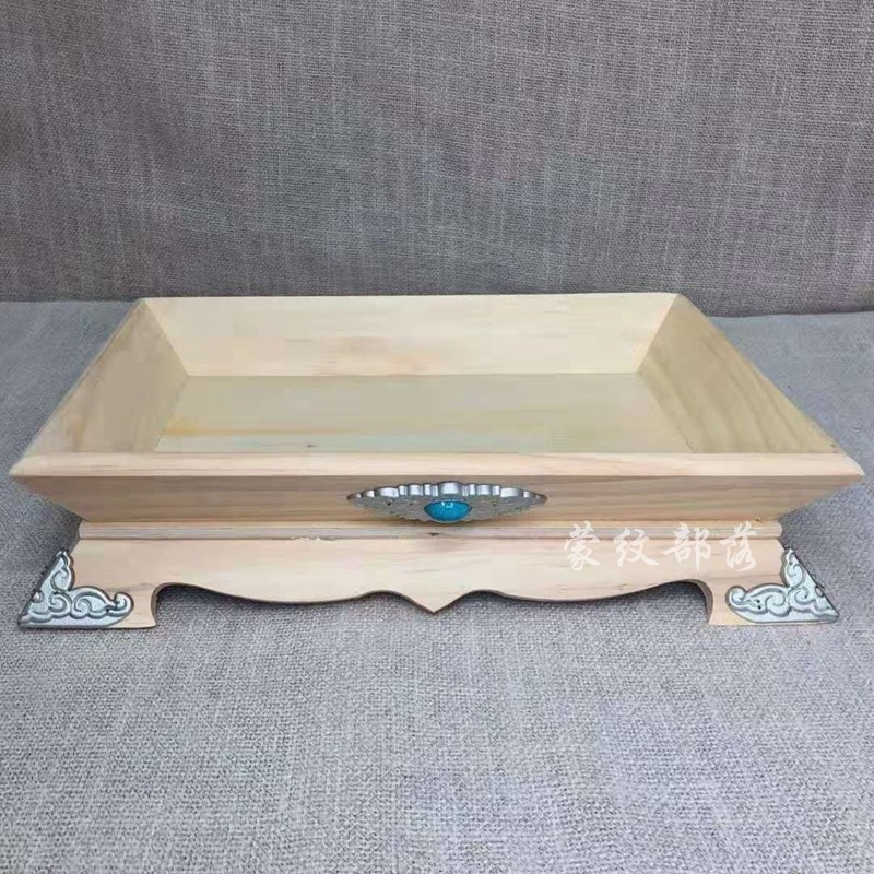 蒙古烤全羊手把肉托盘烤羊背羊腿蒙古包餐厅特色餐具长方形实木盘