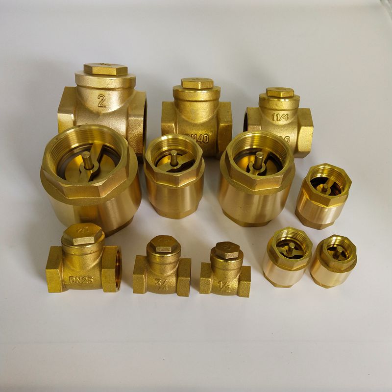黄铜止回阀水管水表DN15/20/25单向阀4/6分1.2寸立式卧式逆止阀