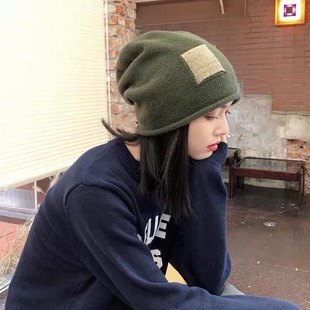 帽子假发一体女齐肩短发秋冬季新款时尚复古乞丐风针织帽子假发套