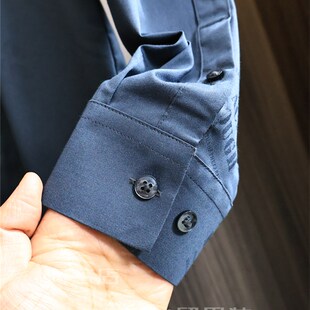 春季 男士 针织提花高弹力时尚 G货 衬衫 压胶领口 翻领长袖 潮 柜398