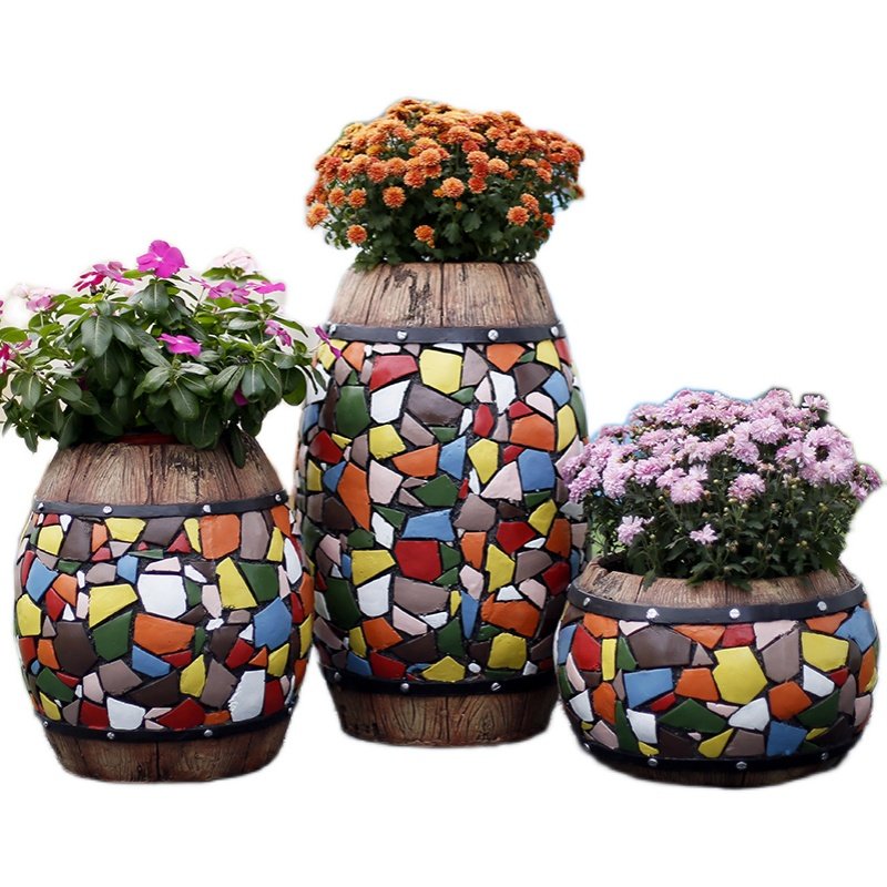 特大号花盆大口径创意套装组合盆器户外庭院地面装饰花园阳台布置