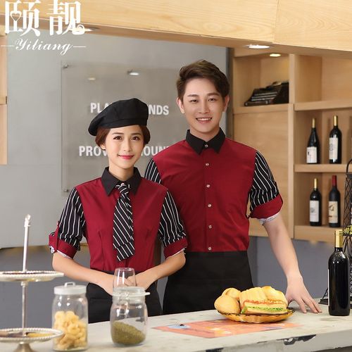 服务员工作服长袖女春装咖啡西餐厅饭快餐店餐饮制服蛋糕店短袖