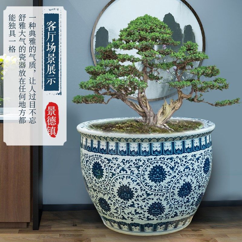 景德镇陶瓷大缸手绘青花客厅锦鲤家用室外庭院养鱼荷花缸睡莲缸,宠物/宠物食品及用品,底柜/落地缸,淘宝优惠券,粉丝福利购,淘宝优惠卷