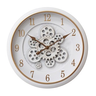 时来运转简约复古齿轮可转挂钟16英寸40cm大尺寸客厅挂表时钟表