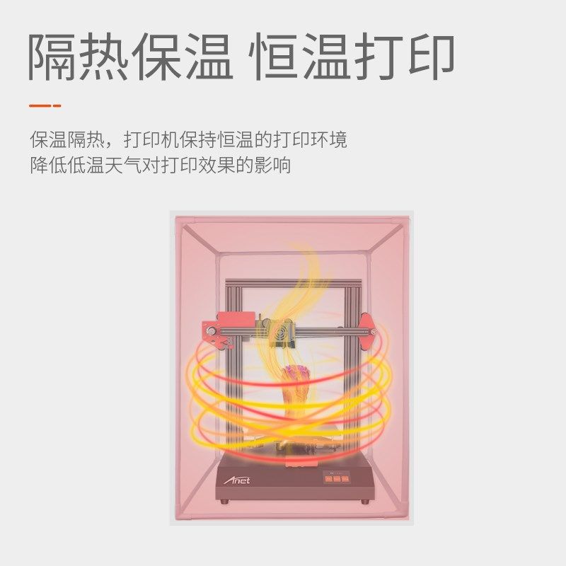 3D打印机恒温保护罩可拆卸保温防水防尘阻燃铝箔布密封箱防火阻燃