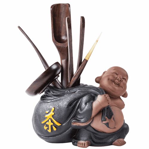 友尚黑檀木实木功夫茶具茶道六君子套装茶艺组合茶盘摆件工具茶夹