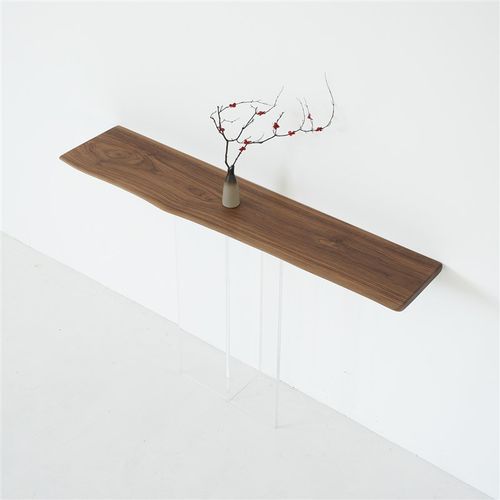 北欧极简新中式入户玄关侘寂风实木条案条几靠墙长条桌极窄玄关桌