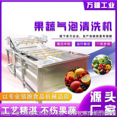 新式橘子橙子洗果机 水果清洗去农残设备 鼓泡式沙棘果清洗流水线