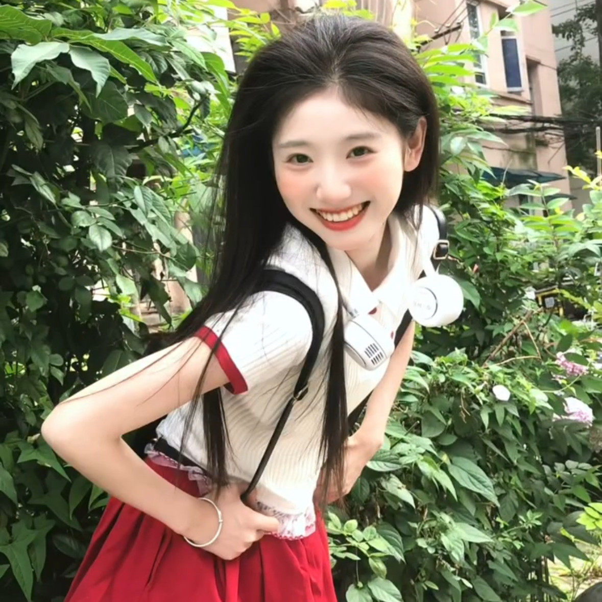 夏天巨好看的学院风裙子套装女夏短袖t恤韩系一整套ootd穿搭减龄