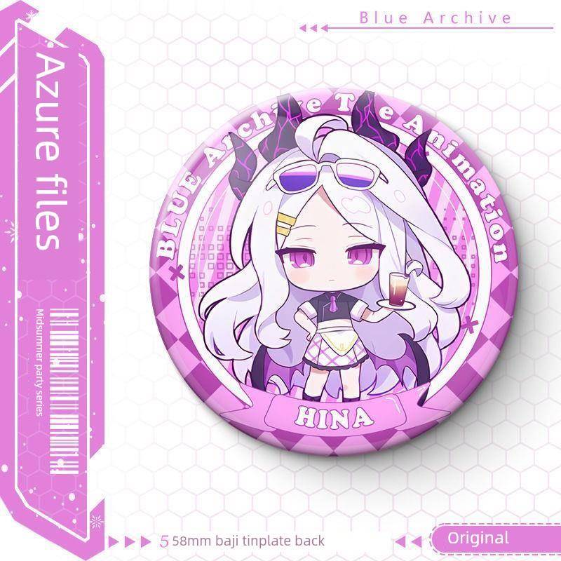 蔚蓝档案潮玩星球联名吧唧空崎日奈周边徽章镭射碎玻璃吧唧送朋友